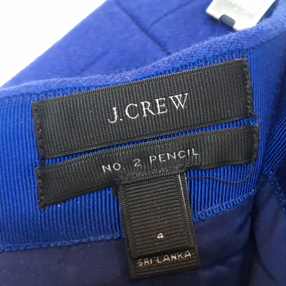 J.Crew no. 2 Wool Pencil Skirt, Royal Blue, Size 4 - Picture 3 of 5